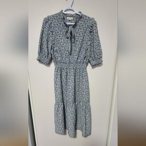 Max Studio Blue and Cream Floral Dress